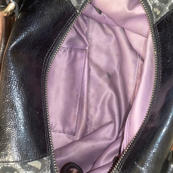 Coach Black Gray Metallic Ocelot Leopard Print Authentic Rare Sabrina Handbag - Picture 8 of 15